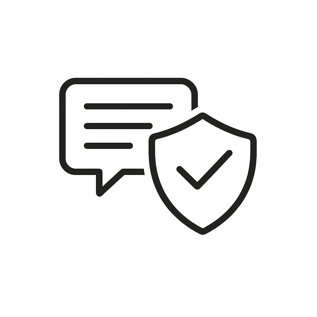 icon tekstwolkje veiligheid